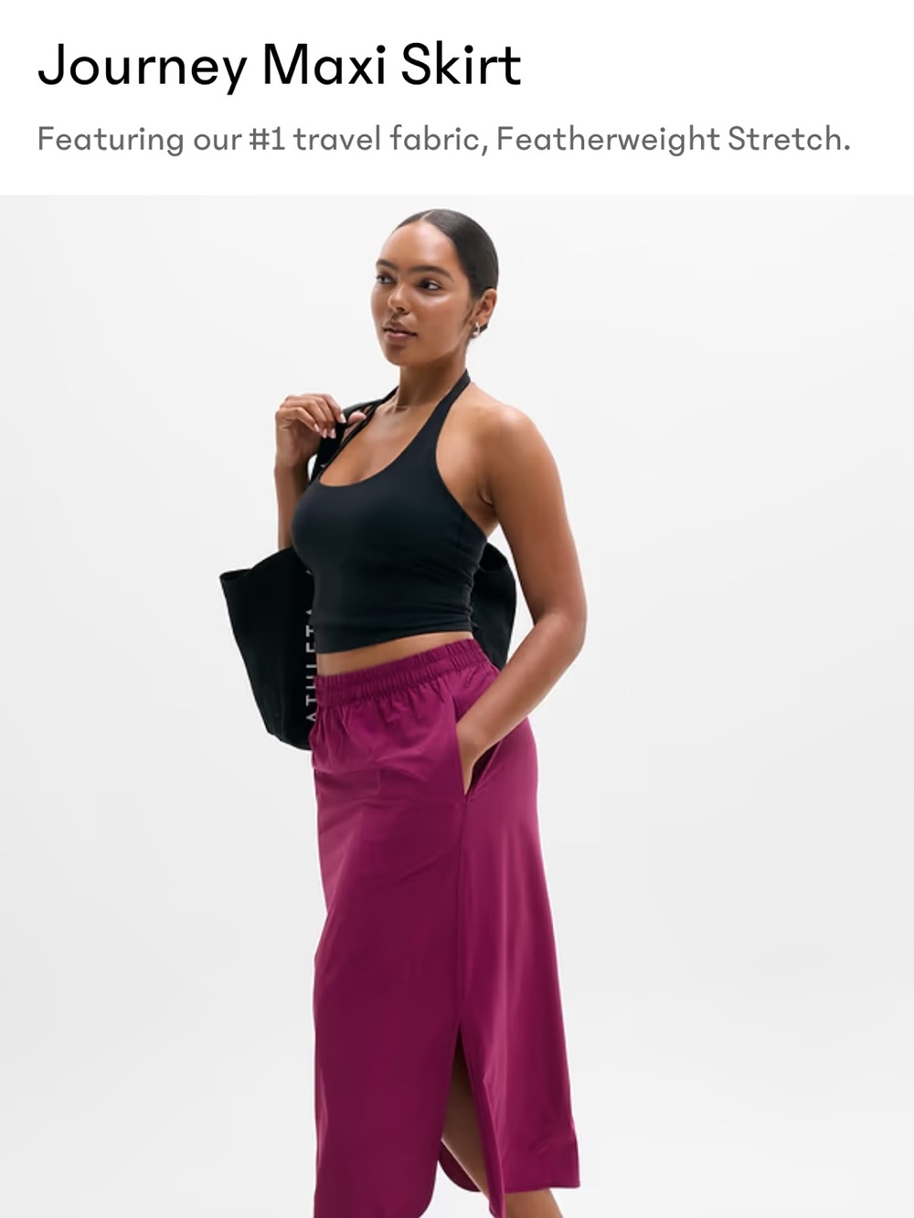 Athleta Journey Maxi Skirt — Rich Magenta